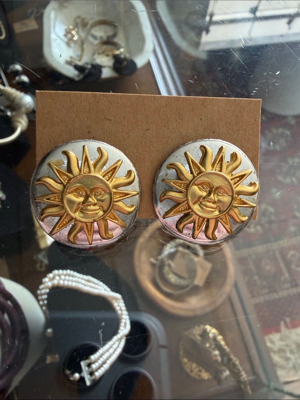 Gold Sunburst Earrings